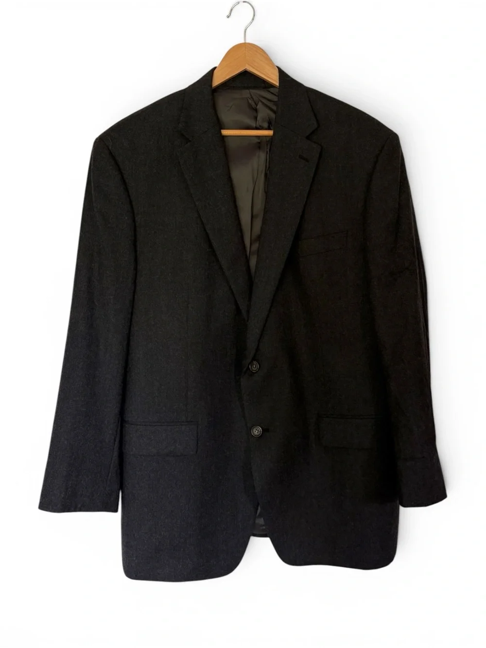 Lauren Ralph Lauren Men’s Charcoal 100% Wool Two-Button Notch Lapel Blazer 46R